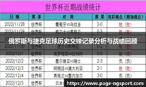 俄罗斯与捷克足球历史交锋记录分析与战绩回顾